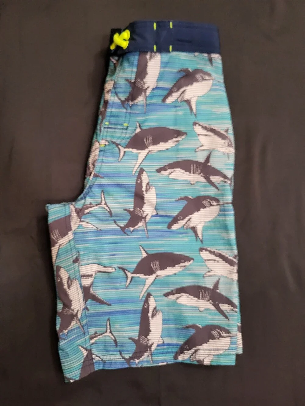 Wonder Nation Swim Trunks All-Over Shark Design Kids Size XXL(18)